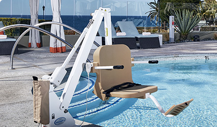 ADA Compliant Pool Lift in motion